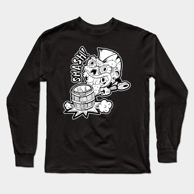 Mallet Smashing Monster Long Sleeve T-Shirt by Chris Nixt